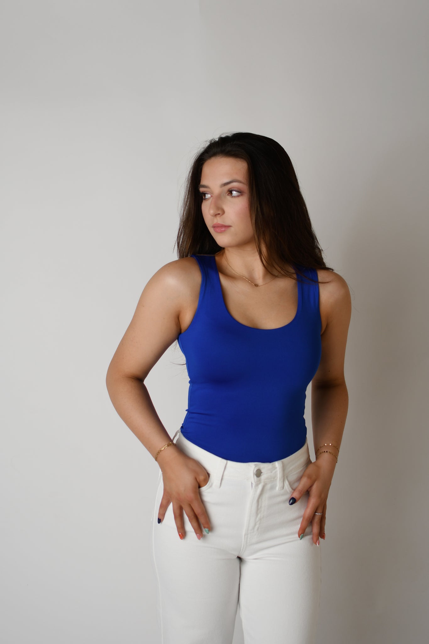 Scoop Neck Sleeveless Tank - Royal Blue