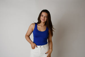 Scoop Neck Sleeveless Tank - Royal Blue