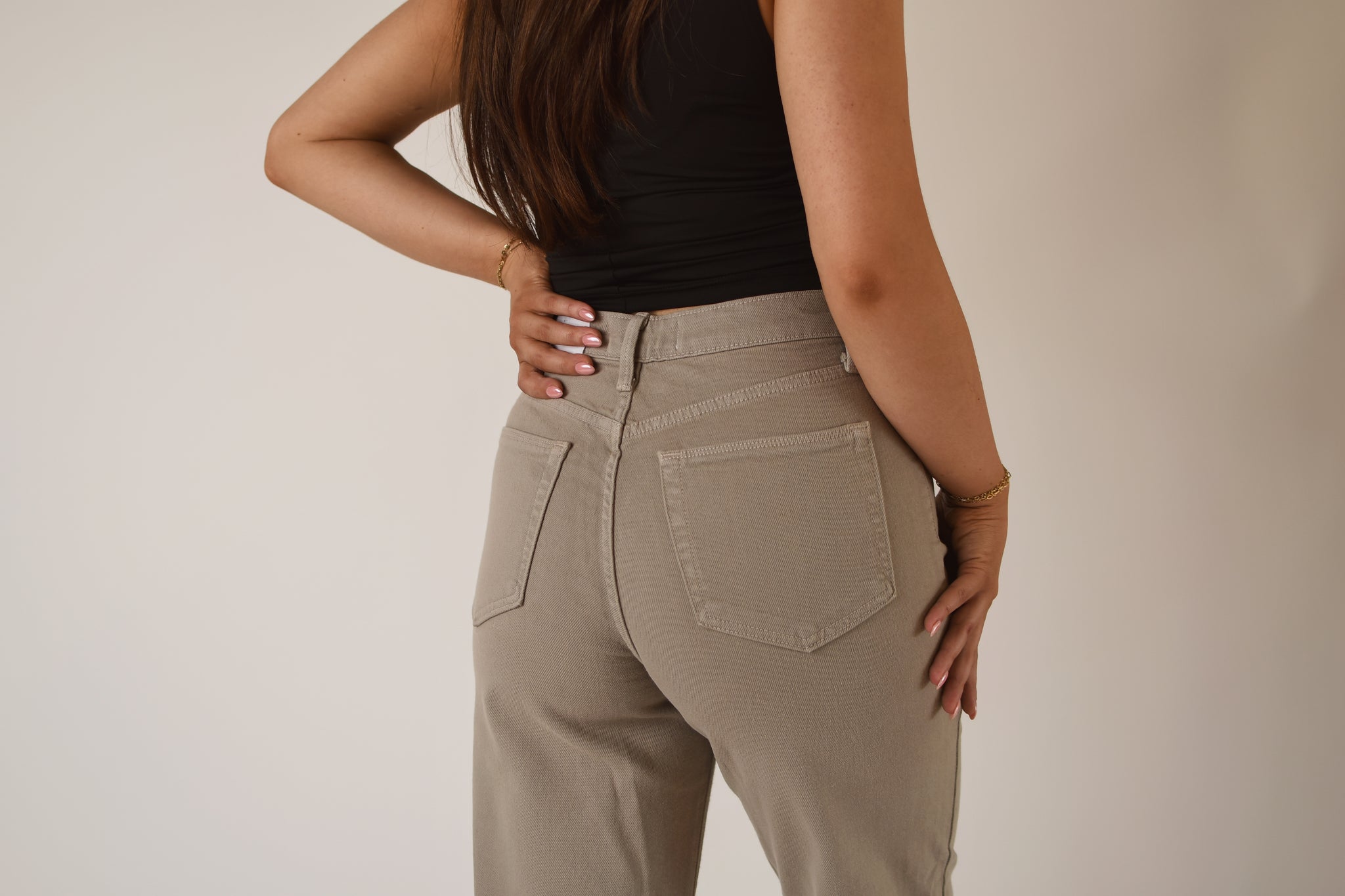 Patch Pocket Wide Leg Jeans - Moonstone